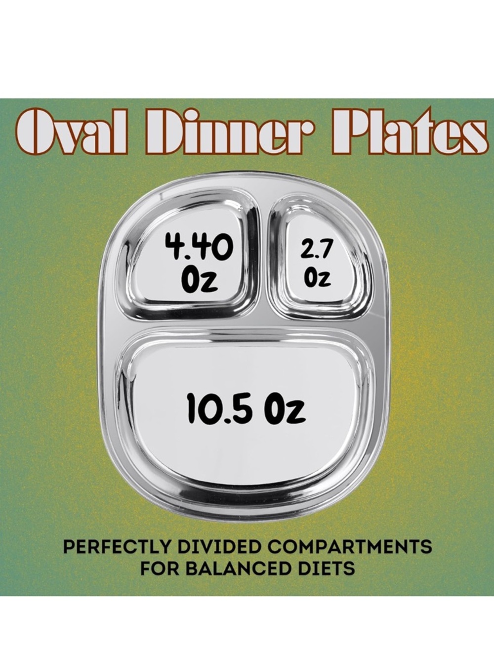 Stainless Steel Portioned Plate Bundle - Picture 7 of 7